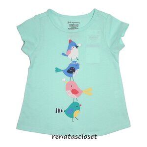 First Impressions Baby Girls' Birds Graphic Printed Short-Sleeve Tee NWT
